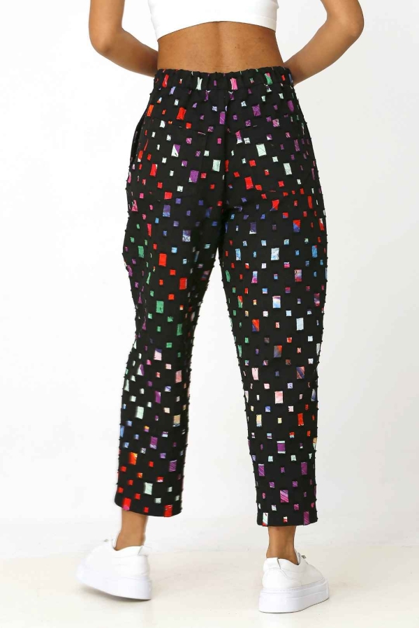Multicolored Pants - Black - 5