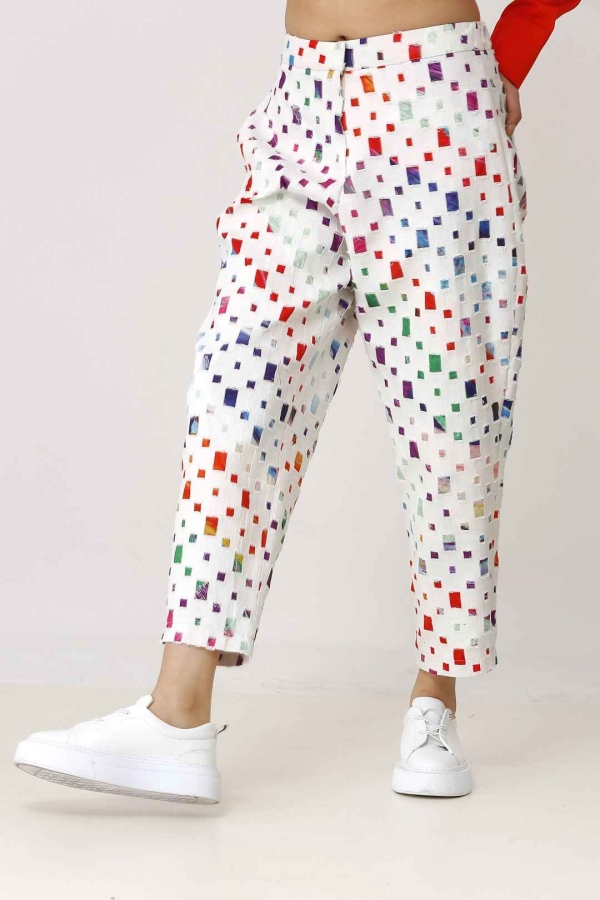 Multicolored Pants - White - 2