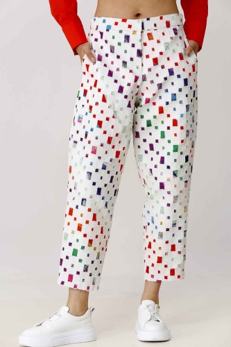 Multicolored Pants - White 