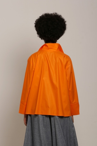 Oval Button Shirt - Orange - 5