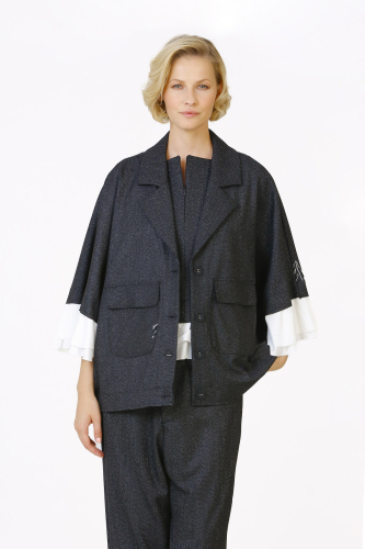 Oversize Jacket with White Fabric Sleeves - 2