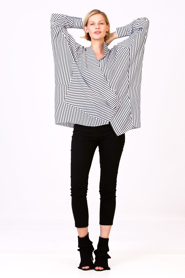 Oversize Striped Shirt - 1