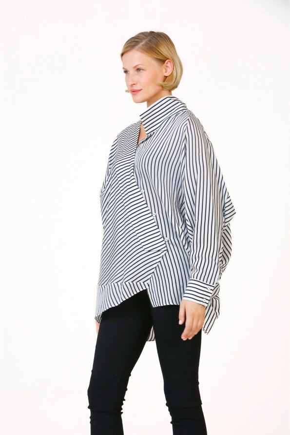 Oversize Striped Shirt - 4