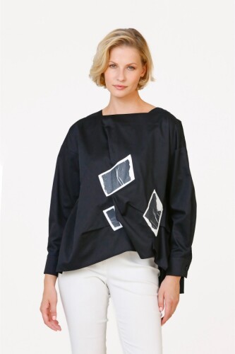 Patched Shirt - Black - 2