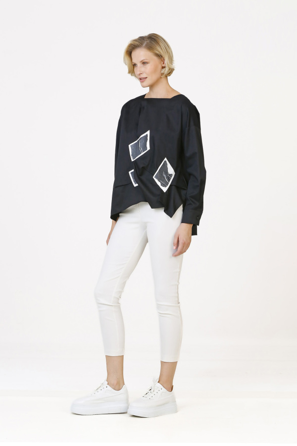 Patched Shirt - Black - 3