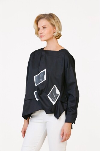 Patched Shirt - Black - 4