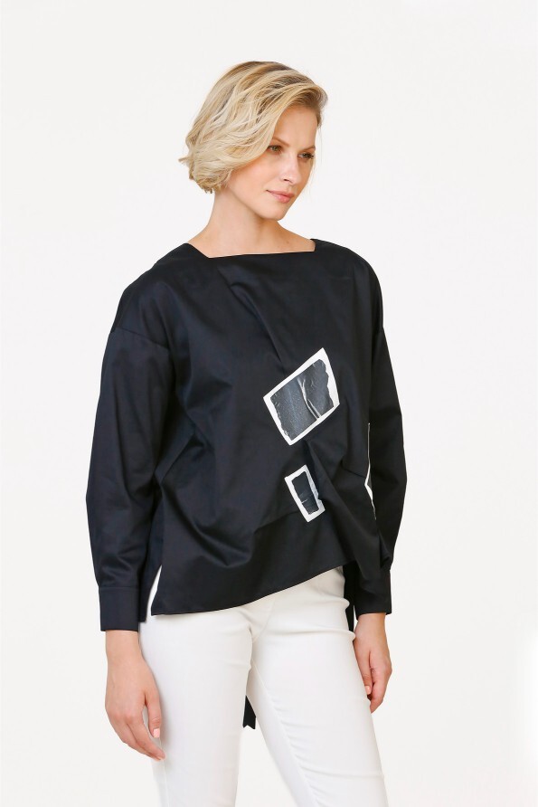 Patched Shirt - Black - 5