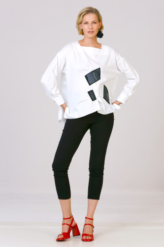 Patched Shirt - White - 1