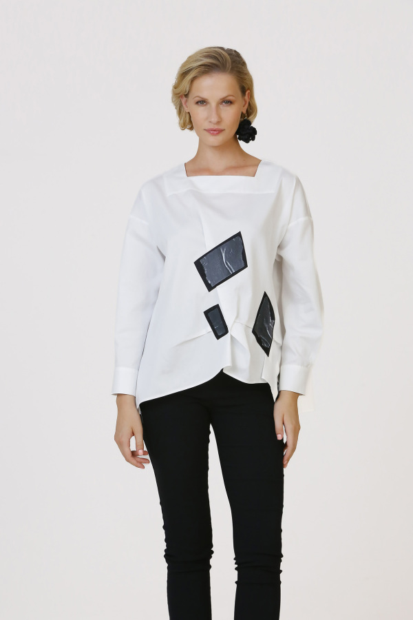 Patched Shirt - White - 2