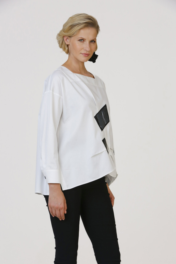 Patched Shirt - White - 4