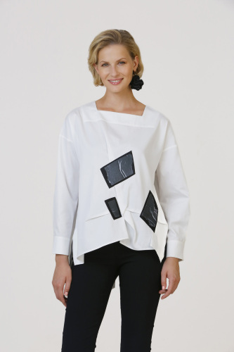 Patched Shirt - White - 5