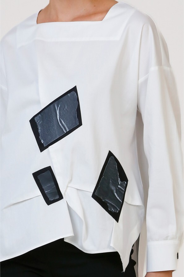 Patched Shirt - White - 6