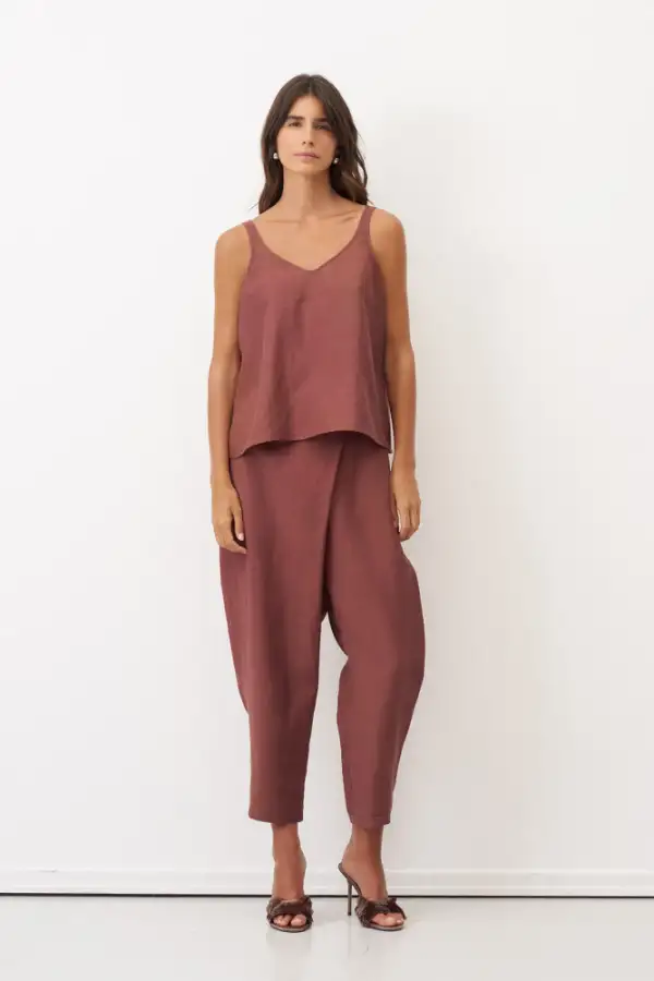 Patmos Askılı Bluz - Kahverengi - 2