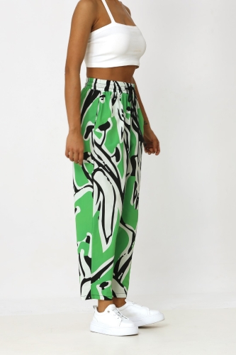 Patterned Pants - Green - 3