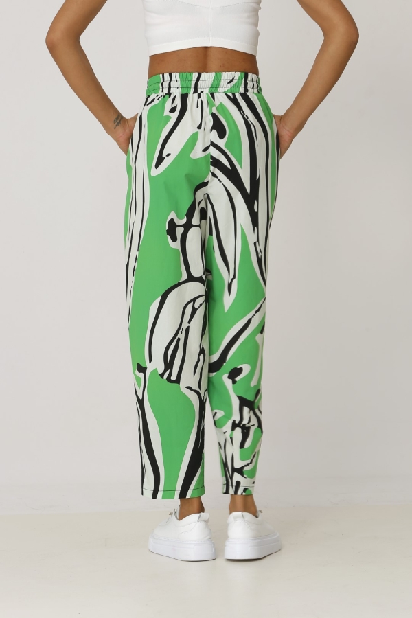 Patterned Pants - Green - 5