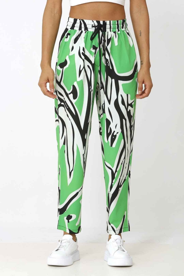 Patterned Pants - Green - 2