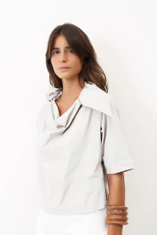 Petalas Kısa Bluz - Beyaz - 3