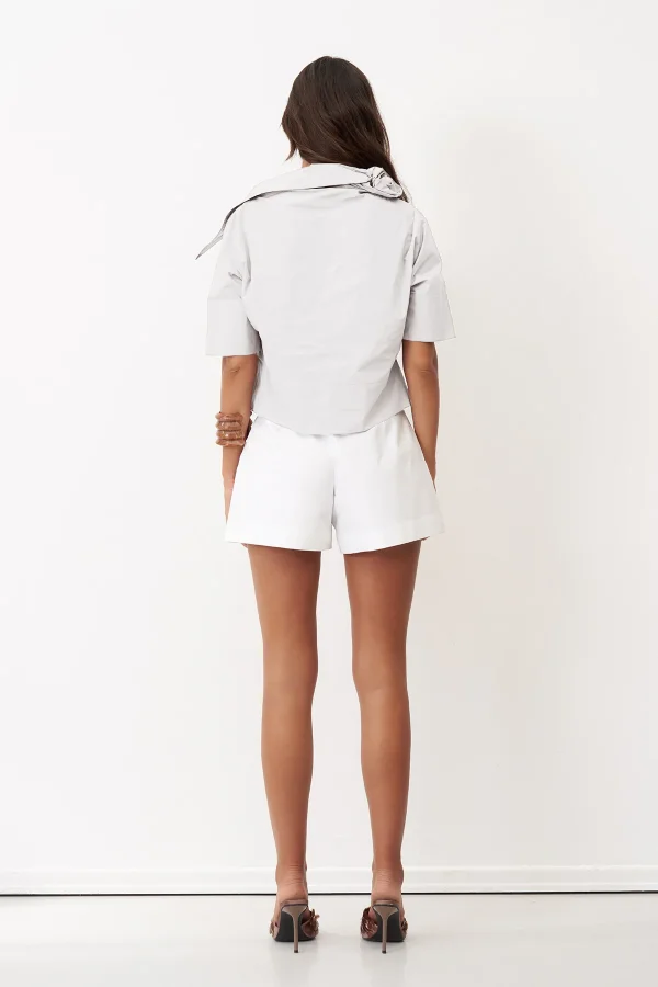 Petalas Kısa Bluz - Beyaz - 4