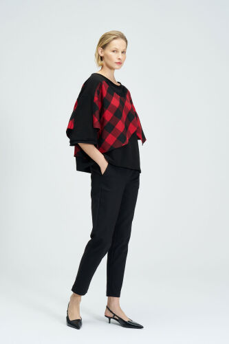 Plaid Blouse - Red / Black - 2