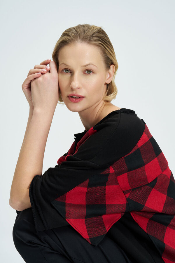 Plaid Blouse - Red / Black - 4