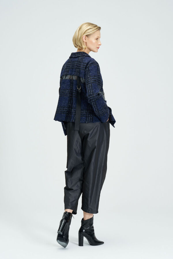 Plaid Jacket - Navy Blue - 6