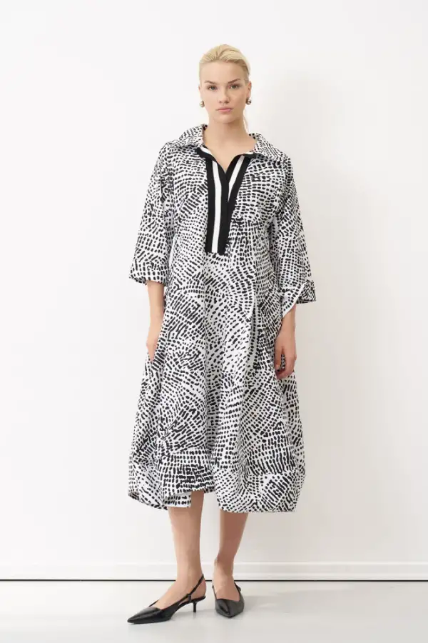 Plati Elbise - Desenli - 1