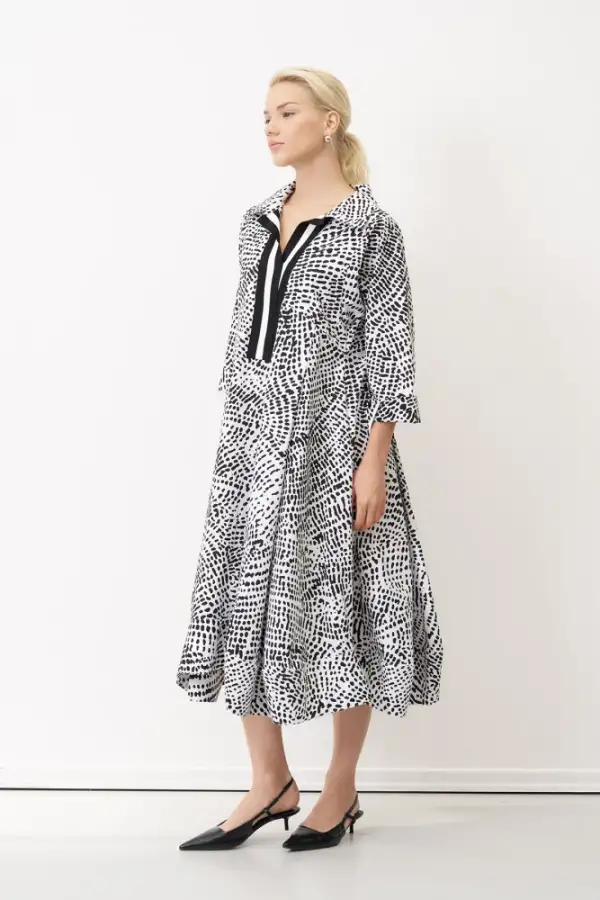 Plati Elbise - Desenli - 2