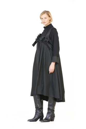 Pleated Dress - Black - 4