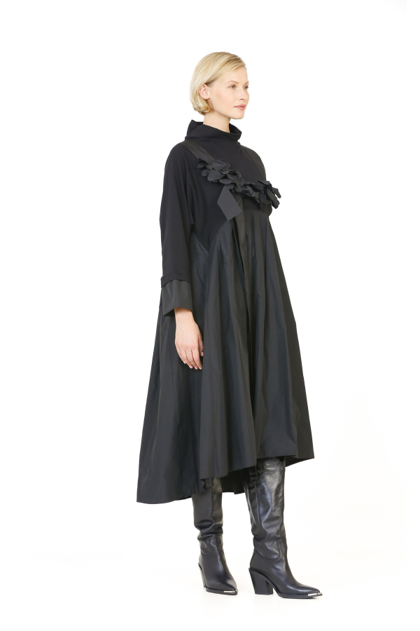 Pleated Dress - Black - 5