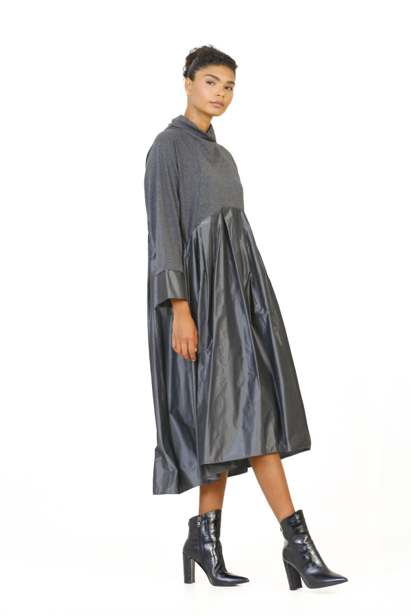 Pleated Dress - Gray - 3