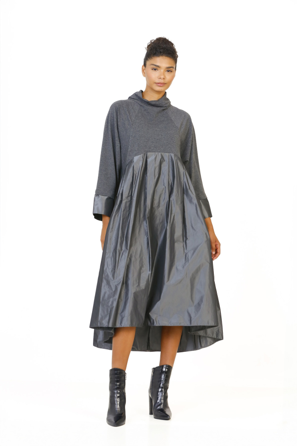 Pleated Dress - Gray - 5