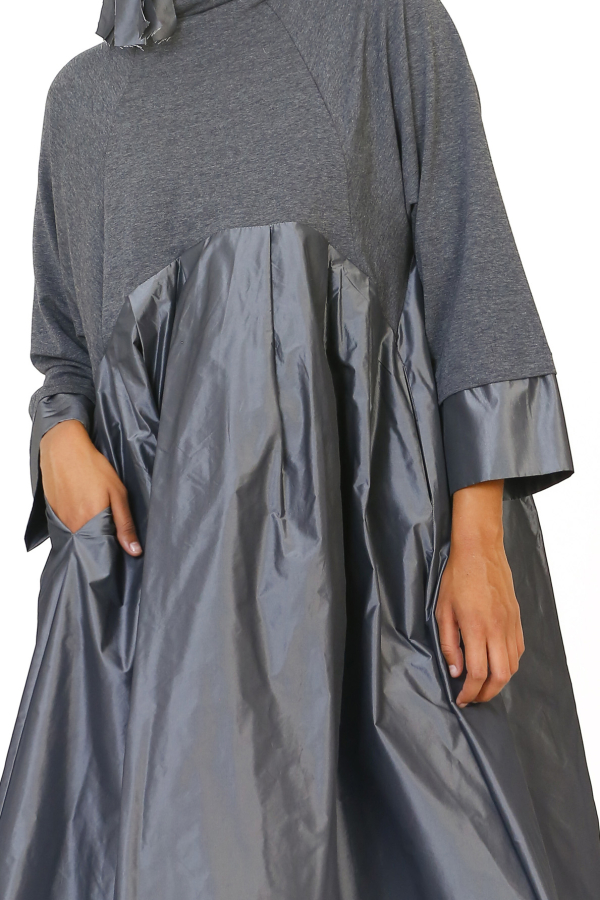 Pleated Dress - Gray - 6