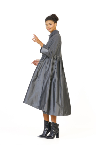 Pleated Dress - Gray - 4