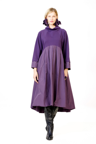 Pleated Dress - Purple 