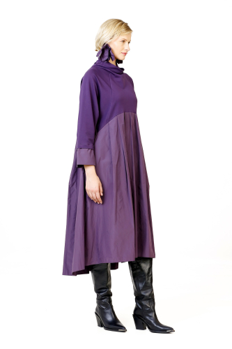 Pleated Dress - Purple - 5