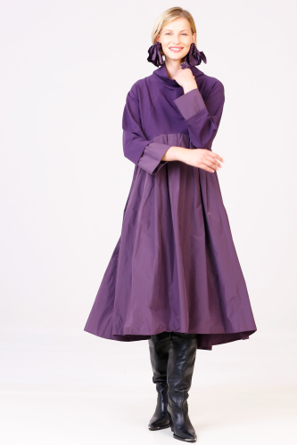 Pleated Dress - Purple - 2