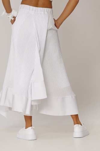 Pleated Multi-Piece Skirt - White - 5