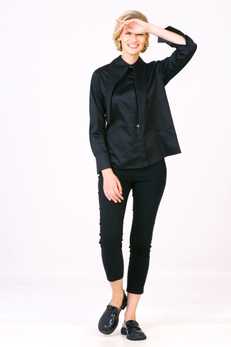 Pointed Collar Shirt - Black 