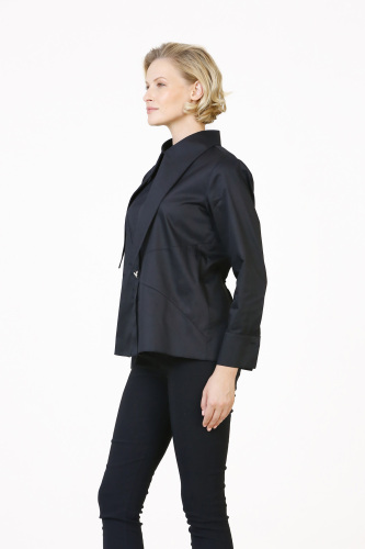 Pointed Collar Shirt - Black - 4