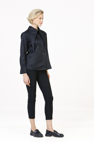 Pointed Collar Shirt - Black - 5