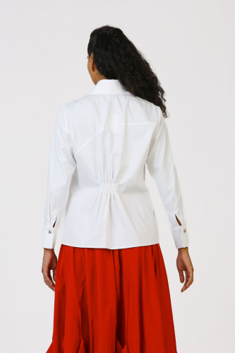 Pointed Collar Shirt - White - 5