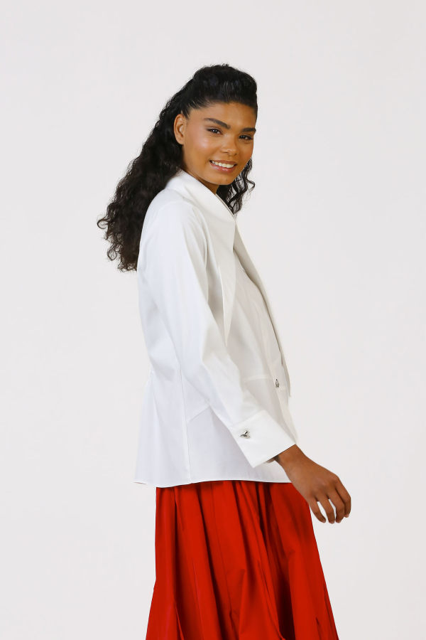 Pointed Collar Shirt - White - 3