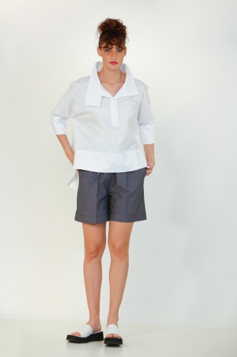 Polo Tulle Pattern Shirt - White 
