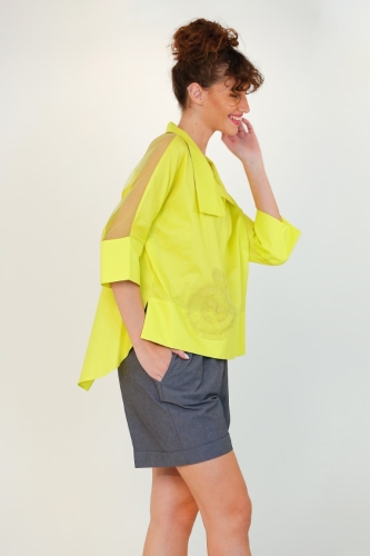 Polo Tulle Pattern Shirt - Yellow - 6