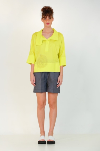 Polo Tulle Pattern Shirt - Yellow 