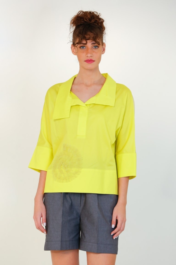 Polo Tulle Pattern Shirt - Yellow - 2