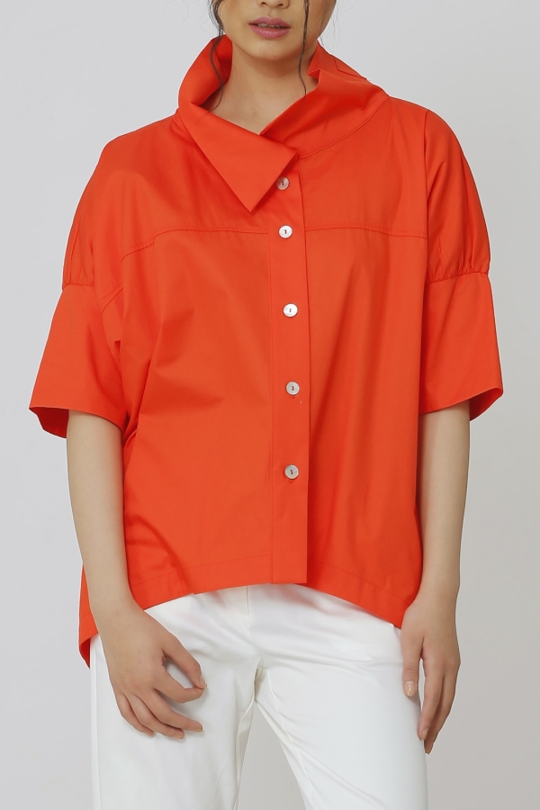 Poncho Shirt - Coral - 5