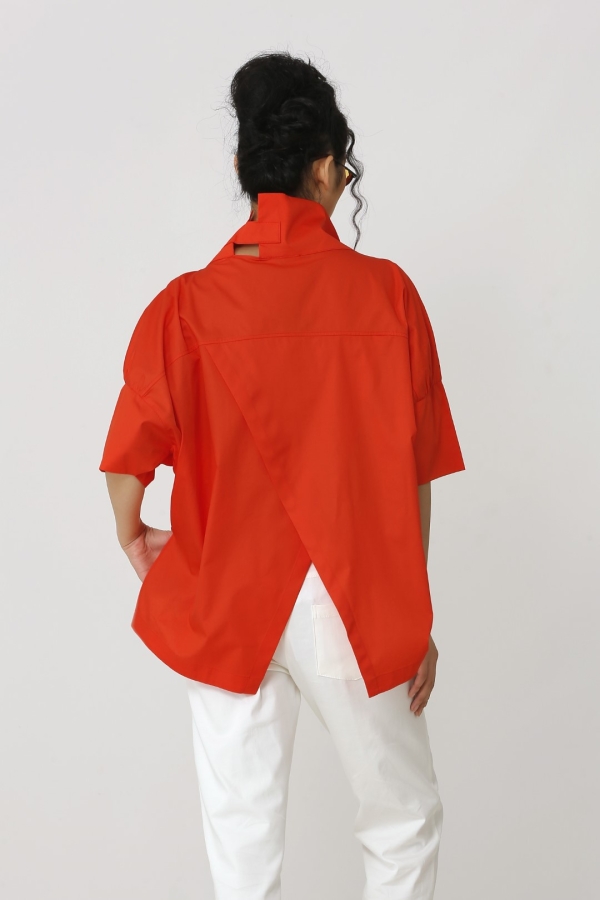 Poncho Shirt - Coral - 6