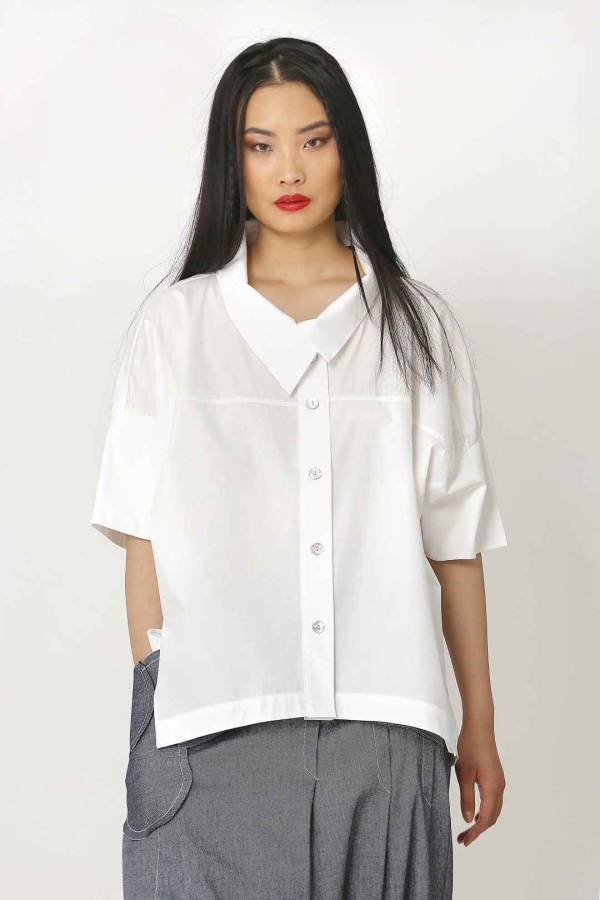 Poncho Shirt - White - 1