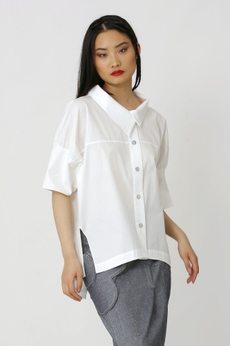 Poncho Shirt - White - 2